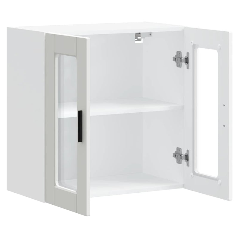 vidaXL Konyhai fali szekrény üvegajtóval "Porto" fehér