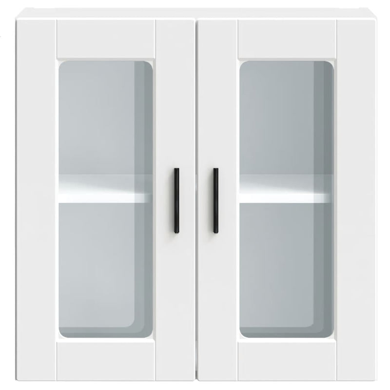 vidaXL Konyhai fali szekrény üvegajtóval "Porto" fehér