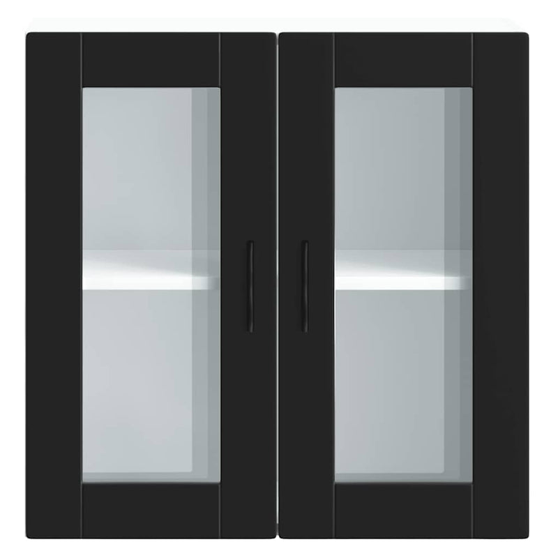 vidaXL konyhai fali szekrény üvegajtóval "Porto" Fekete színű