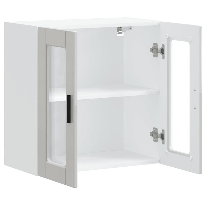 vidaXL Konyhai fali szekrény üvegajtóval "Porto" Magas fényű fehér