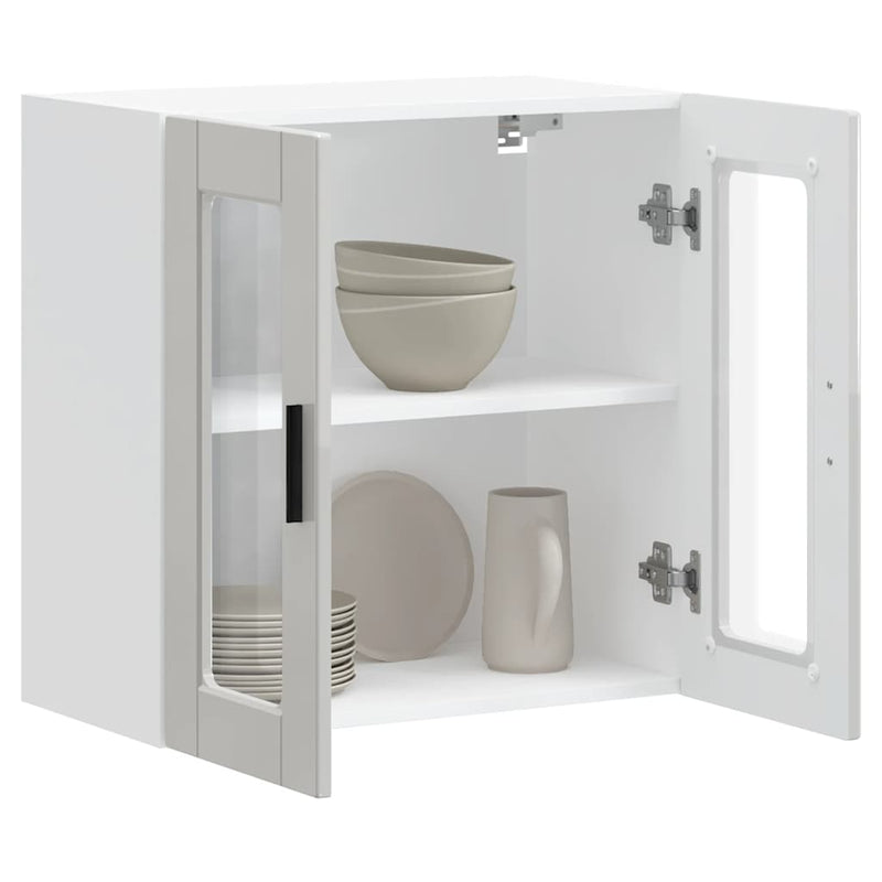 vidaXL Konyhai fali szekrény üvegajtóval "Porto" Magas fényű fehér