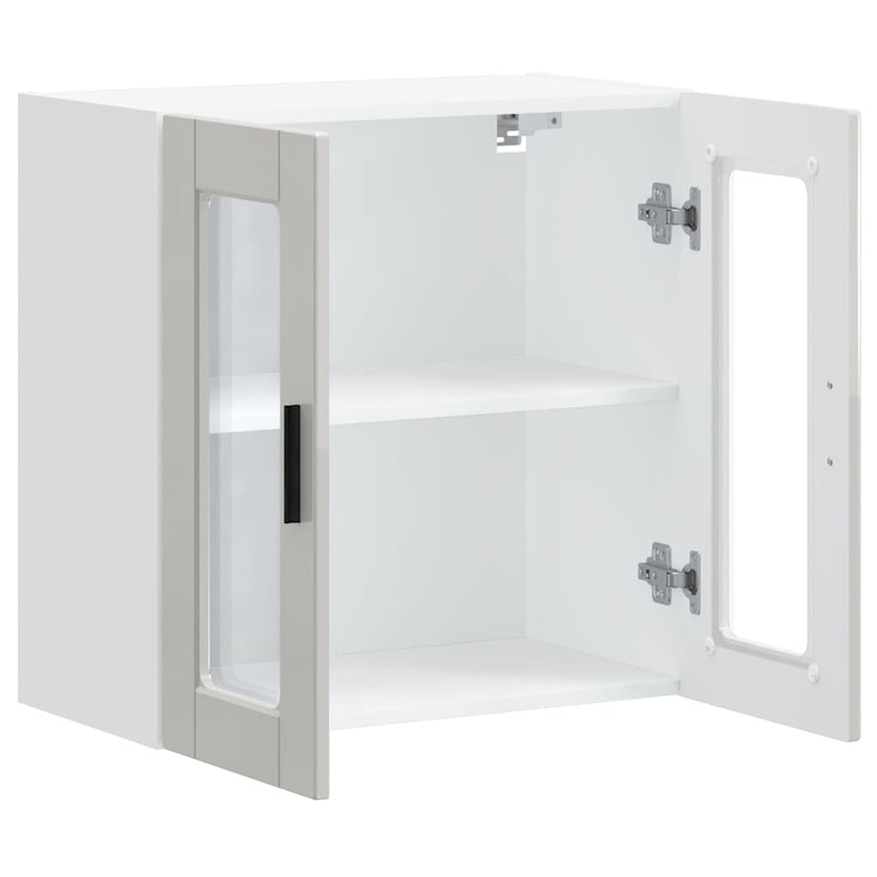 vidaXL Konyhai fali szekrény üvegajtóval "Porto" Magas fényű fehér