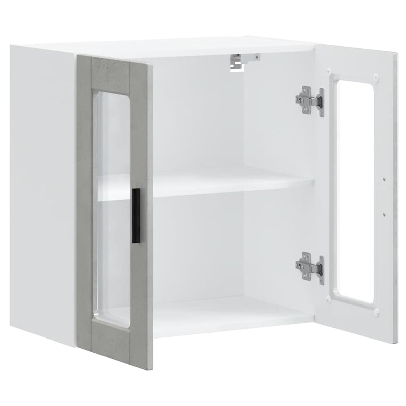 vidaXL konyhai fali szekrény üvegajtóval Porto Betonszürke betonszürke