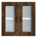 vidaXL Konyhai fali szekrény üvegajtóval "Porto" Füstölt tölgyfa