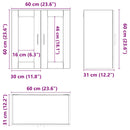 vidaXL Konyhai fali szekrény üvegajtóval "Porto" Szürke Sonoma