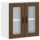 vidaXL Konyhai fali szekrény üvegajtóval "Porto" Barna tölgyfa