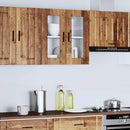 vidaXL Konyhai fali szekrény üvegajtóval "Porto" Régi fa