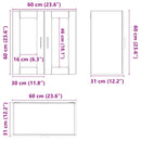 vidaXL Konyhai fali szekrény üvegajtóval "Porto" Régi fa