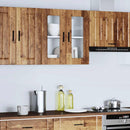 vidaXL Konyhai fali szekrény üvegajtóval "Porto" Régi fa