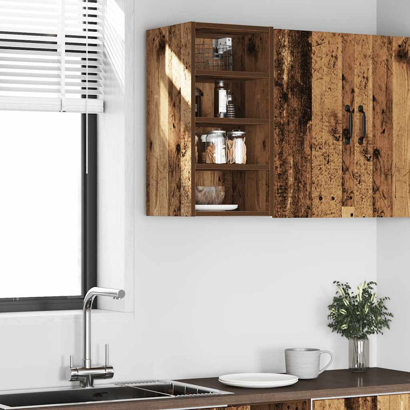 vidaXL “Riga” antik fa színű szerelt fa függőszekrény 30x29,5x60 cm