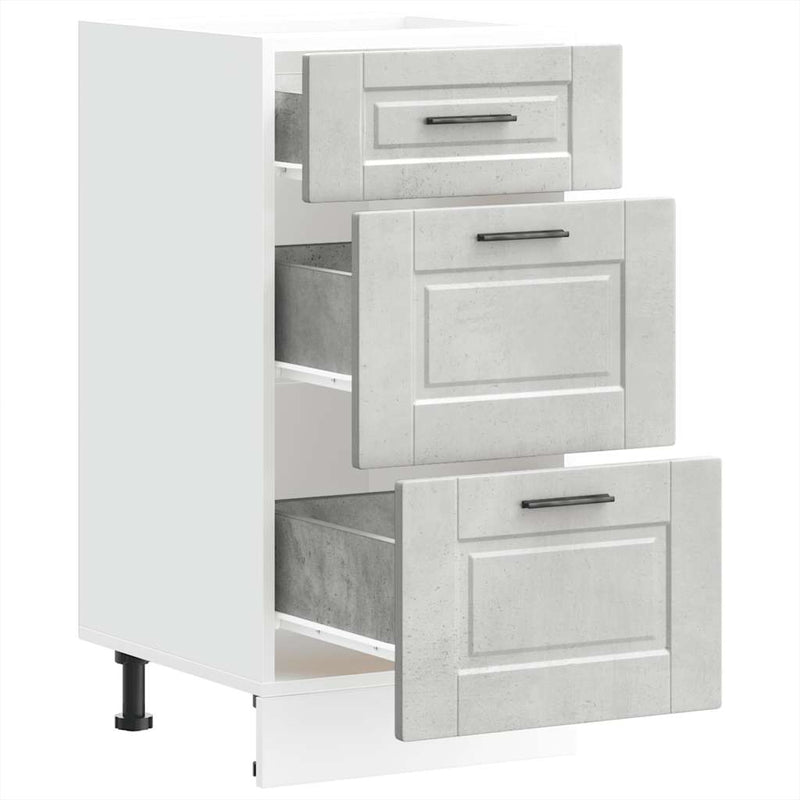 vidaXL Porto betonszürke szerelt fa konyhai alapszekrény