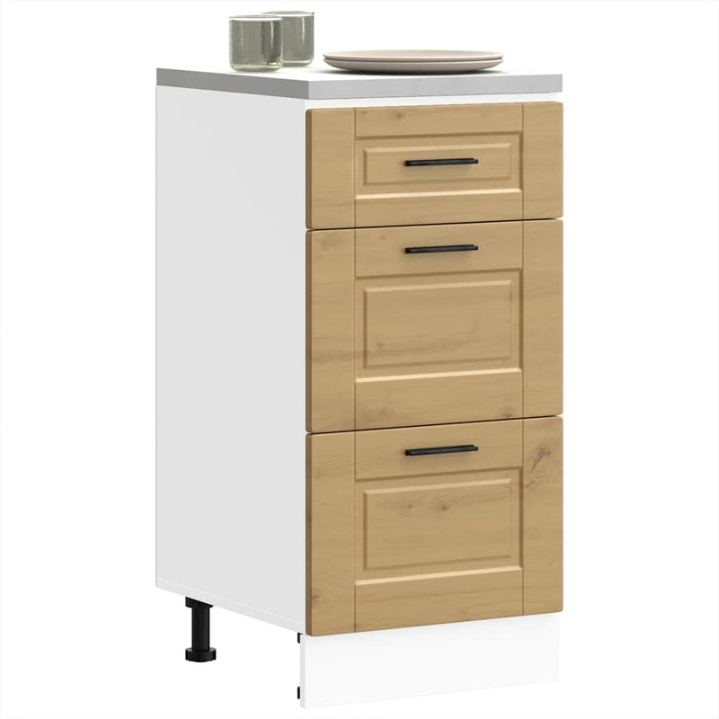 vidaXL Porto kézműves tölgy színű szerelt fa konyhai alapszekrény