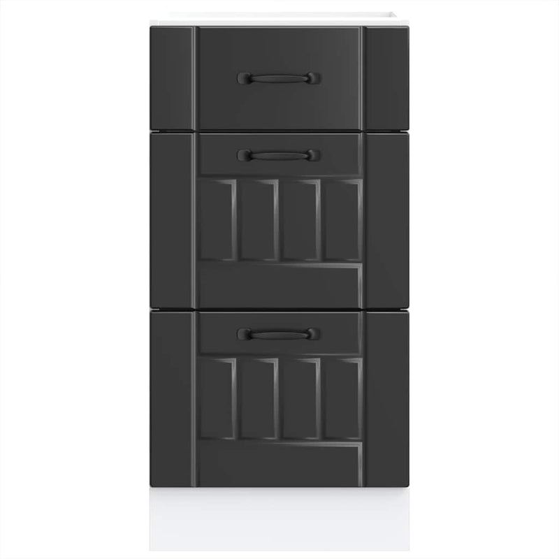 vidaXL fekete, műfa konyhaszekrény „Lucca”