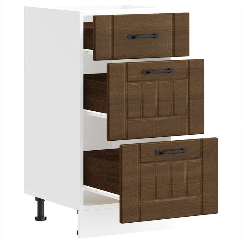 vidaXL Konyhai alsó szekrény Lucca barna tölgy szerelt fa