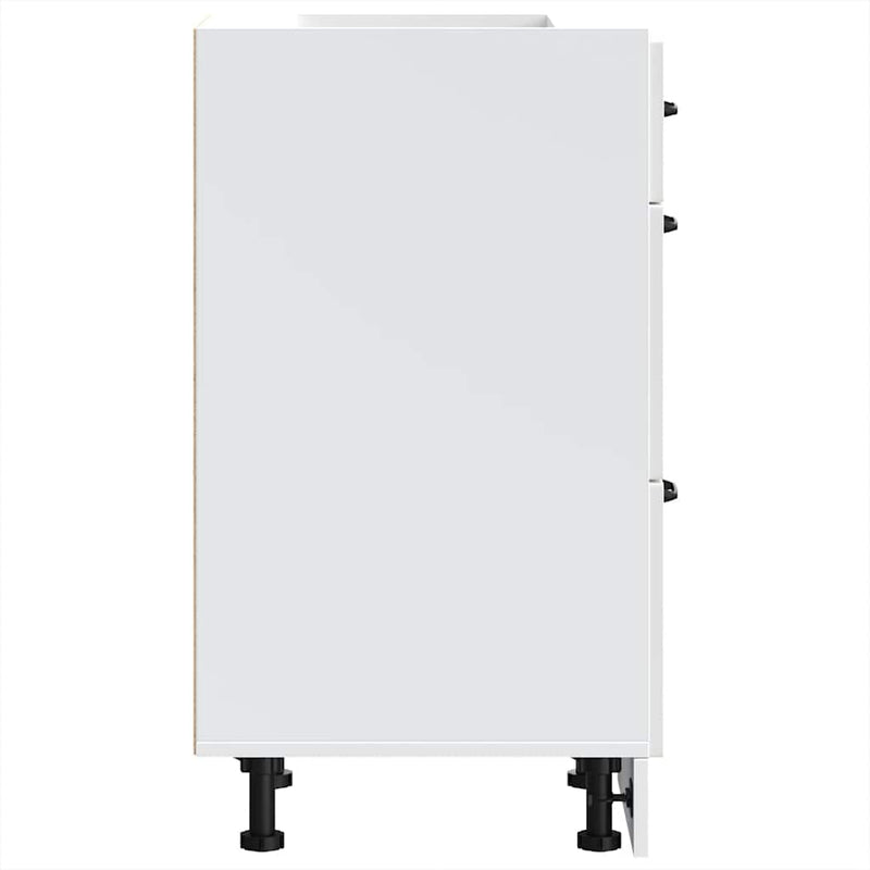 vidaXL konyhai alsószekrény "Kalmar" magasfényű fehér, rétegelt fa