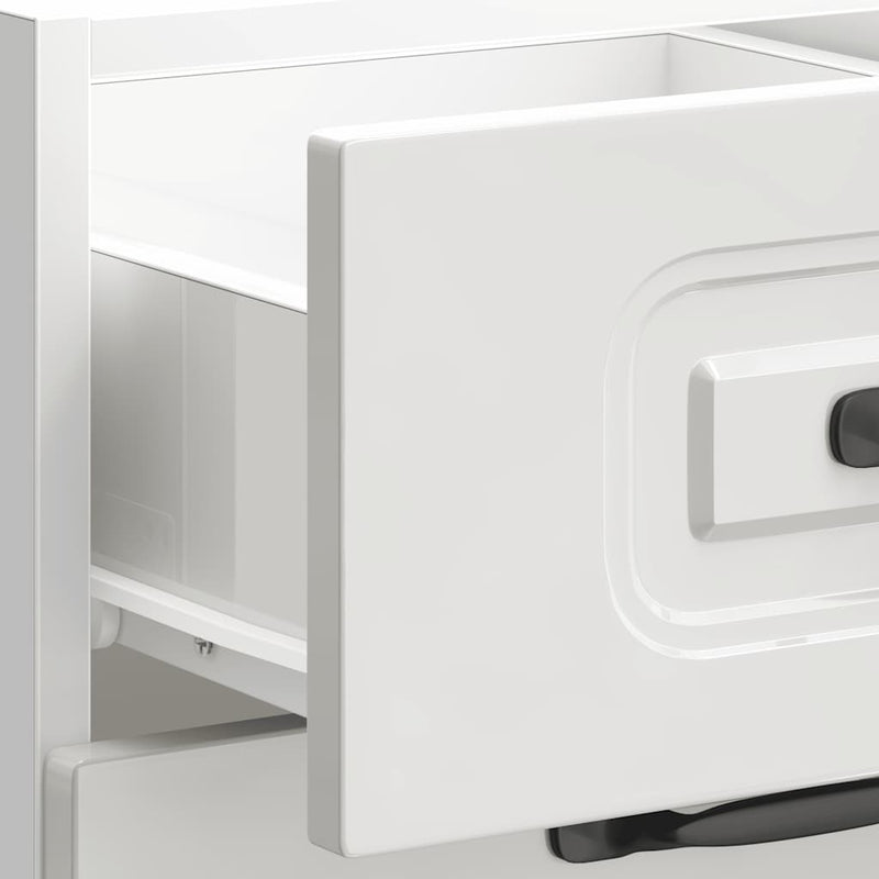 vidaXL konyhai alsószekrény "Kalmar" magasfényű fehér, rétegelt fa