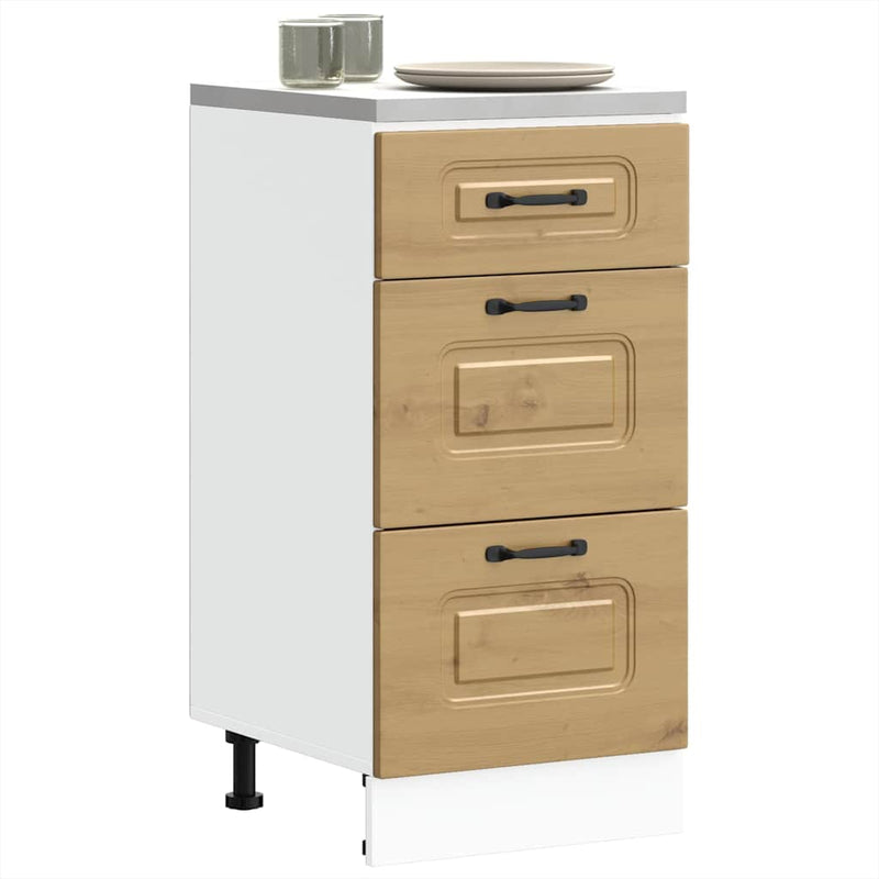 vidaXL Konyhai alapszekrény Kalmar kézműves tölgy műszaki fa