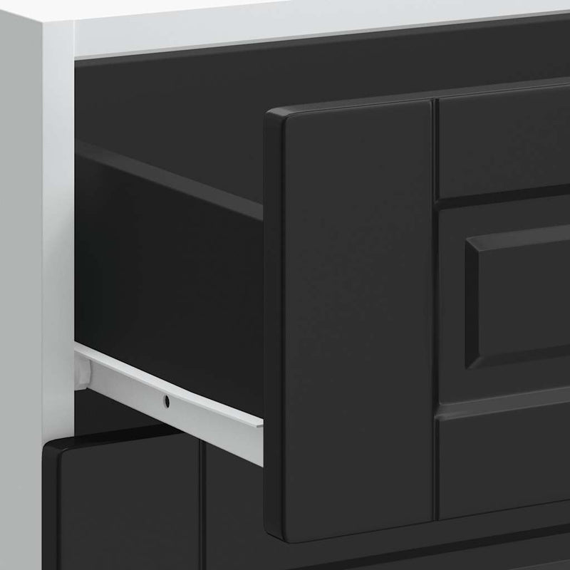 vidaXL Porto fekete szerelt fa konyhai alapszekrény