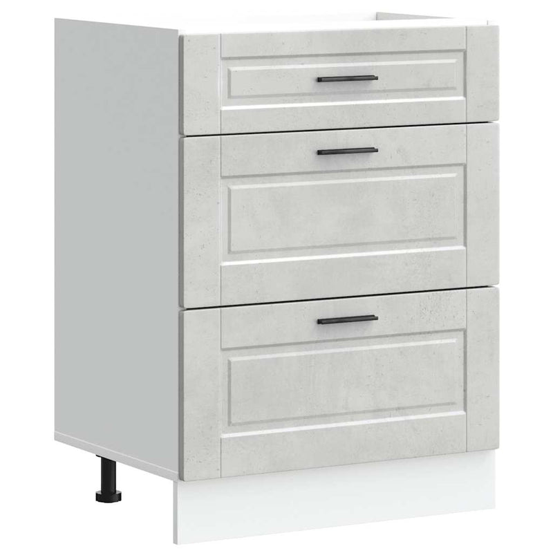 vidaXL Porto betonszürke szerelt fa konyhai alapszekrény