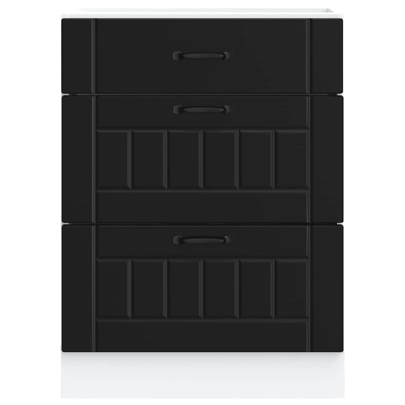 vidaXL fekete, műfa konyhaszekrény „Lucca”