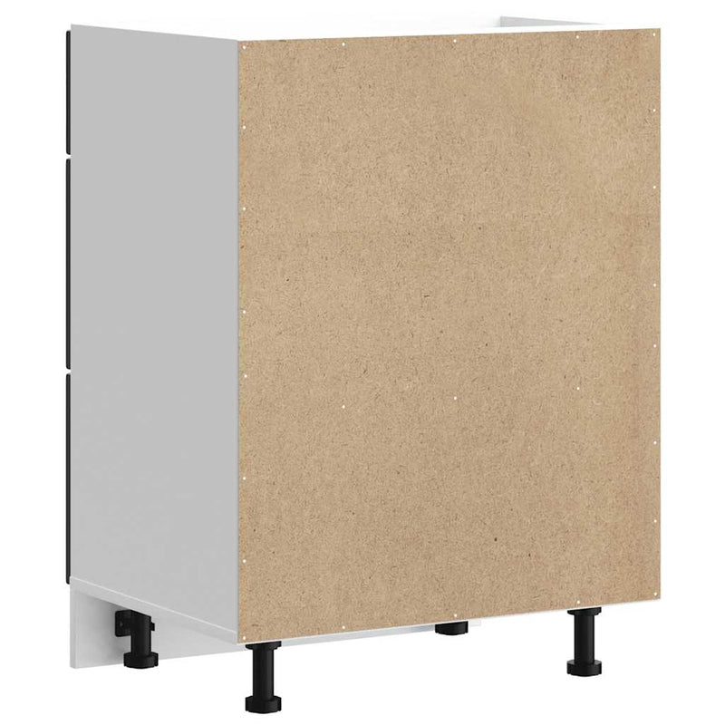 vidaXL fekete, műfa konyhaszekrény „Lucca”