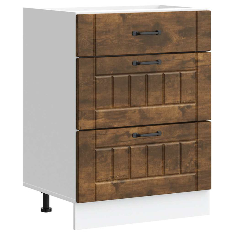 vidaXL Konyhai alsó szekrény Lucca füstölt tölgy szerelt fa