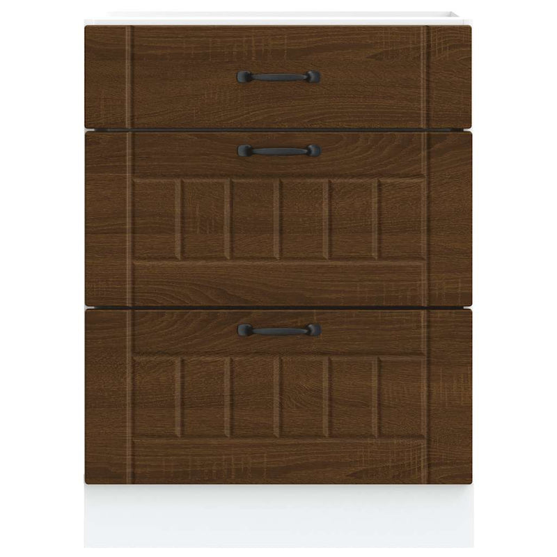 vidaXL Konyhai alsó szekrény Lucca barna tölgy szerelt fa