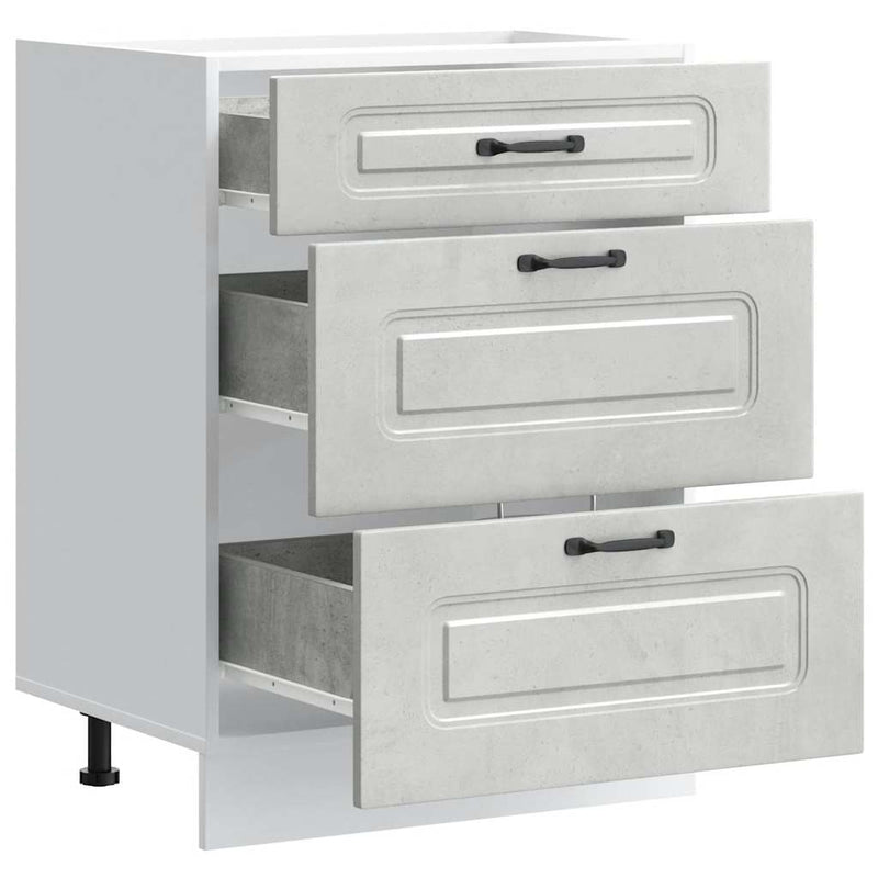 vidaXL Konyhai alapszekrény Kalmar beton szürke műfa