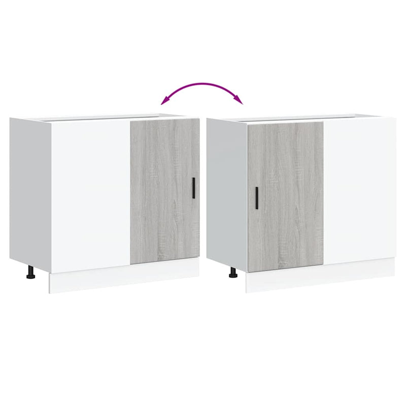 vidaXL “Lyon” mosdó alapszekrény szürke Sonoma szekrény