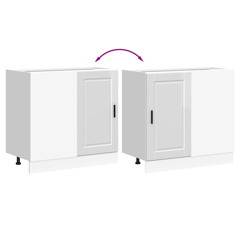 vidaXL konyhai alsószekrény "Porto" magasfényű fehér, rétegelt fa