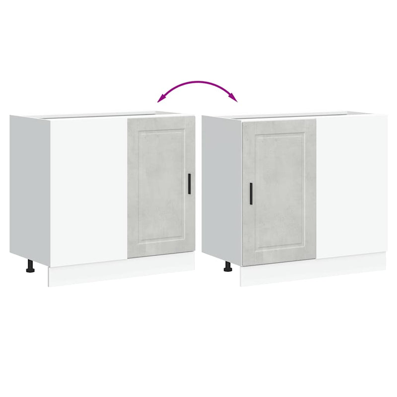 vidaXL Porto betonszürke szerelt fa konyhai alapszekrény