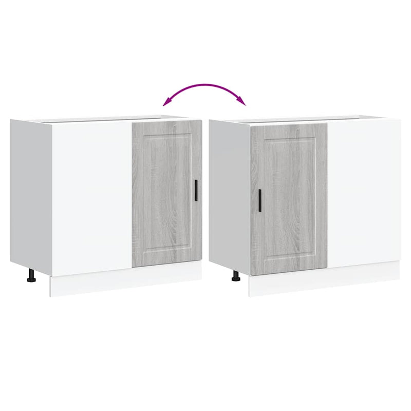 vidaXL Porto szürke sonoma színű szerelt fa konyhai alapszekrény