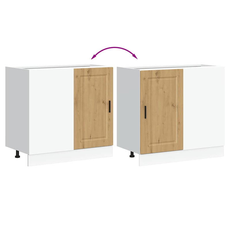 vidaXL Porto kézműves tölgy színű szerelt fa konyhai alapszekrény