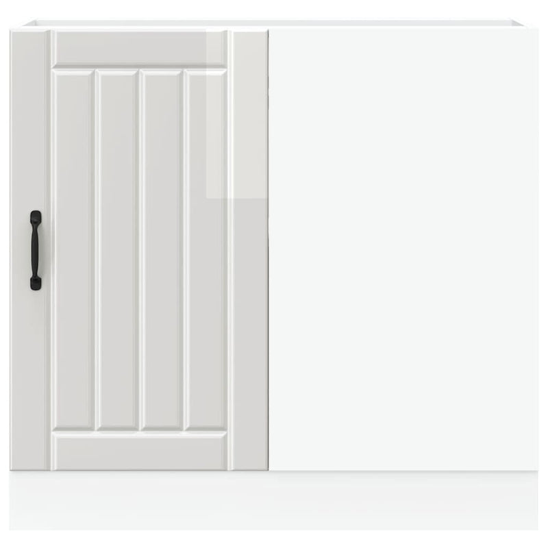 vidaXL konyhai alsószekrény "Lucca" magasfényű fehér, rétegelt fa