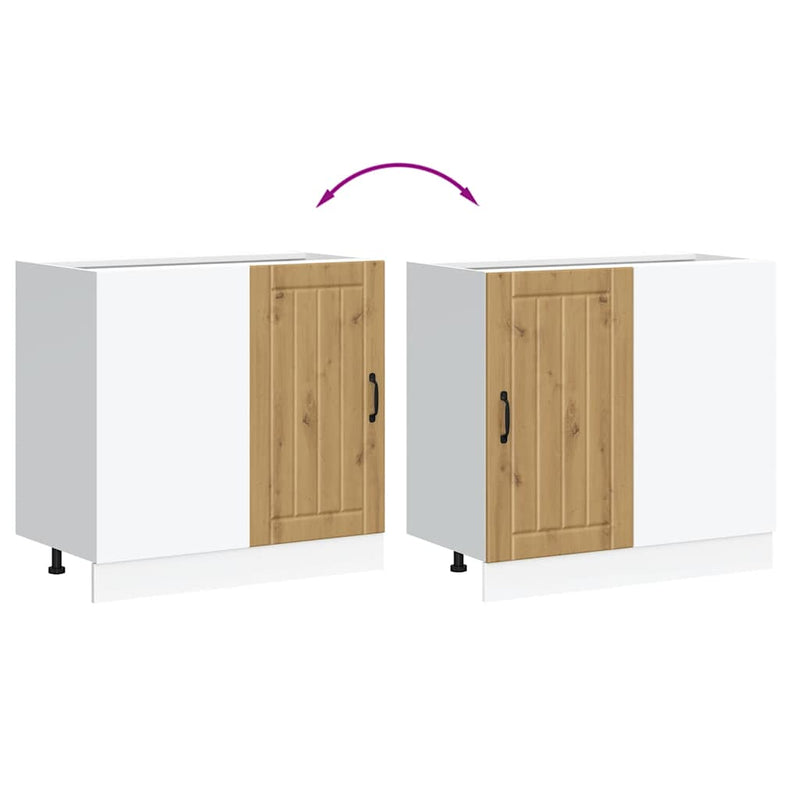 vidaXL alsó konyhaszekrény Lucca kézműves tölgy fűrészáru műfa