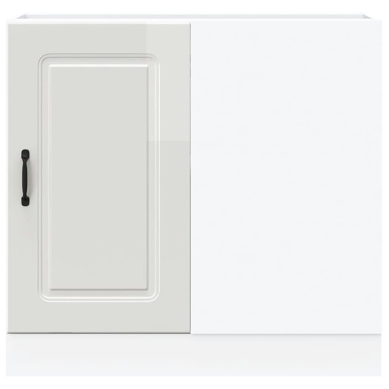 vidaXL konyhai alsószekrény "Kalmar" magasfényű fehér, rétegelt fa