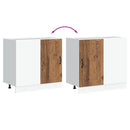 vidaXL konyhai alapszekrény Kalmar régi fából készült fűrészáru