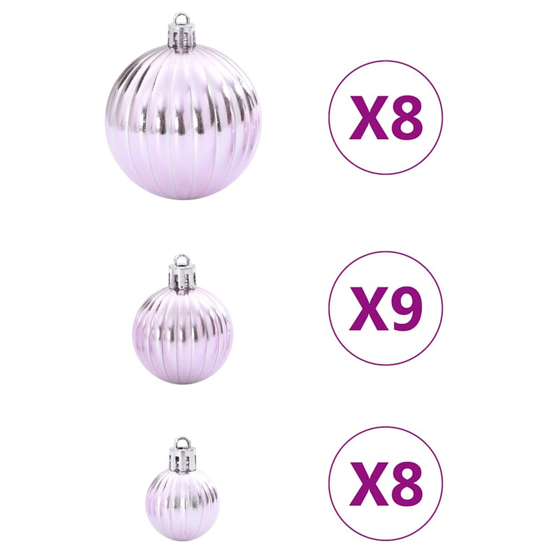 vidaXL 100 db rózsaszín karácsonyi gömb Ø3/4/6 cm