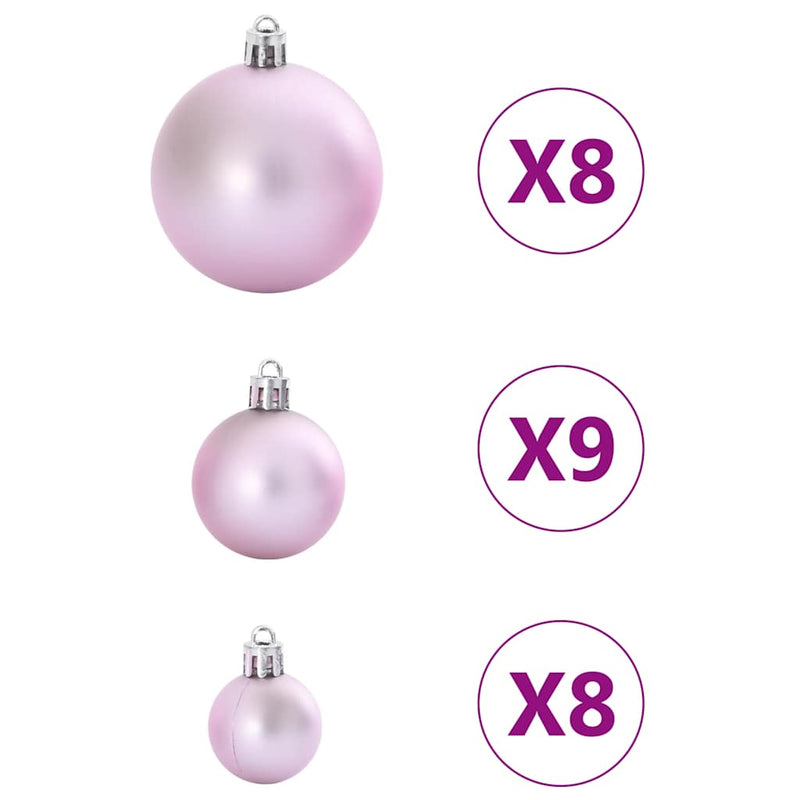 vidaXL 100 db rózsaszín karácsonyi gömb Ø3/4/6 cm