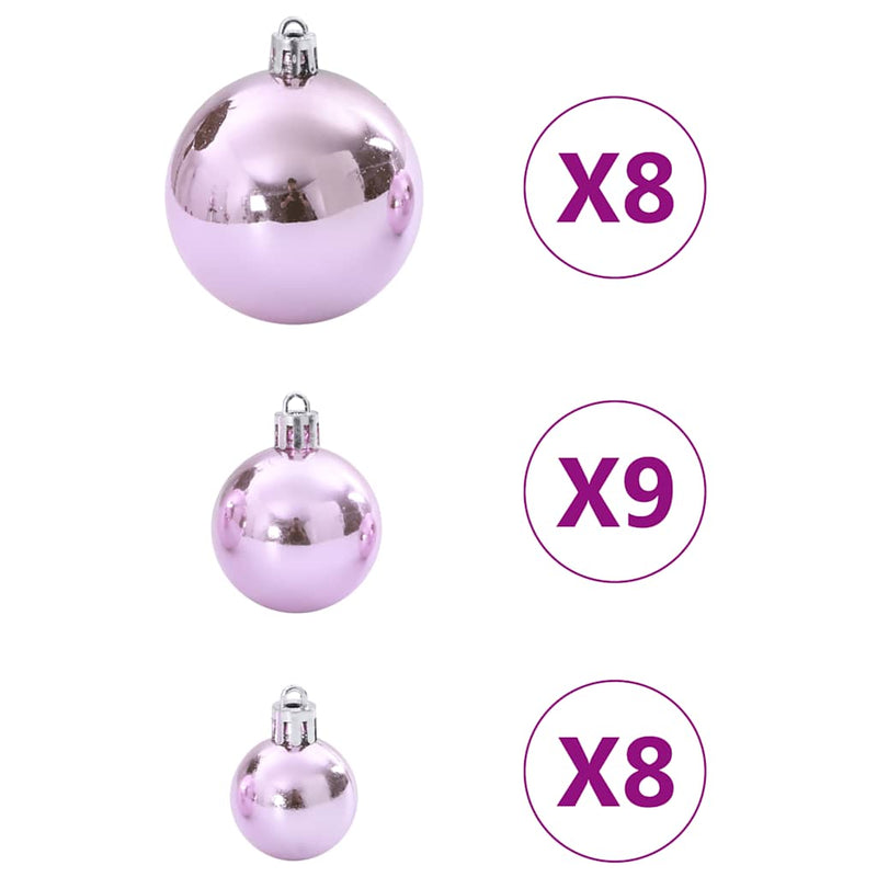 vidaXL 100 db rózsaszín karácsonyi gömb Ø3/4/6 cm