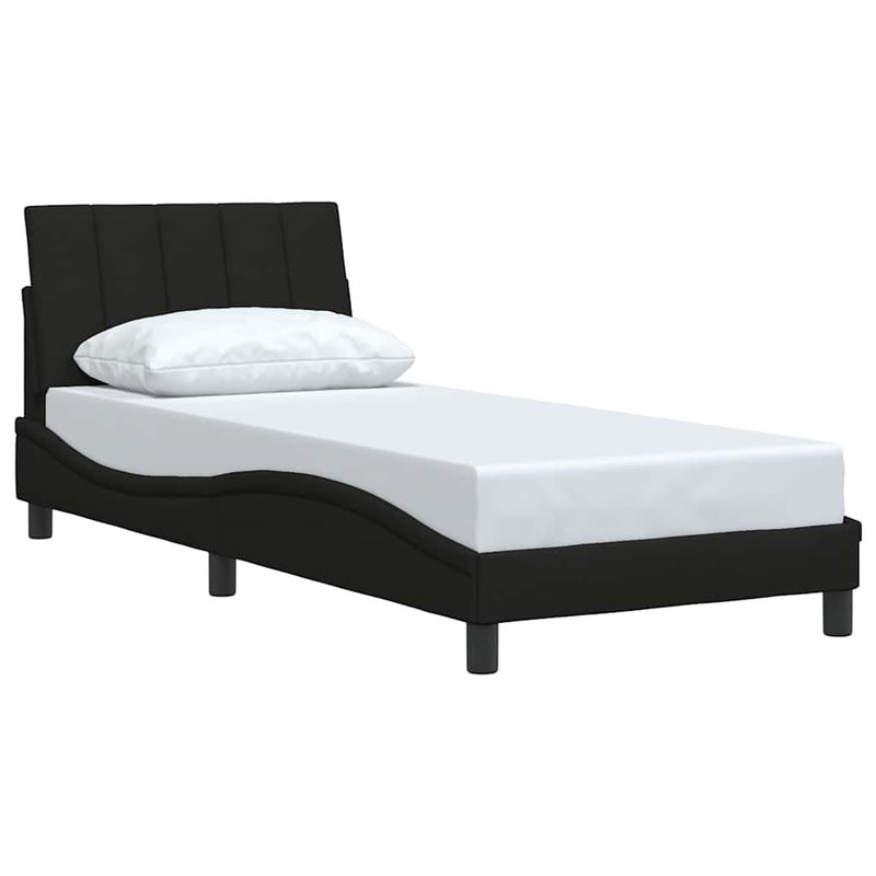 vidaXL ágykeret matrac nélkül Hanko fekete 90x200 cm szövet