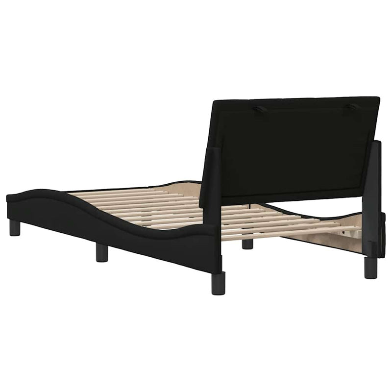 vidaXL ágykeret matrac nélkül Hanko fekete 90x200 cm szövet