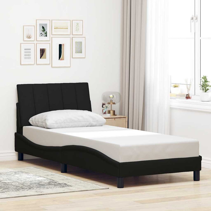 vidaXL ágykeret matrac nélkül Hanko fekete 90x200 cm szövet