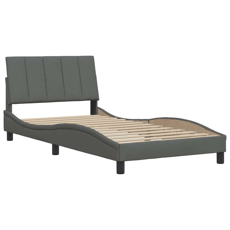 vidaXL sötétszürke szövet ágykeret matrac nélkül Hanko 100x200 cm