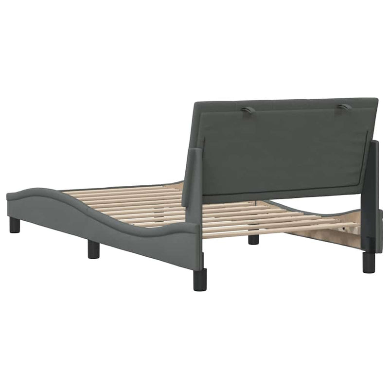vidaXL sötétszürke szövet ágykeret matrac nélkül Hanko 100x200 cm