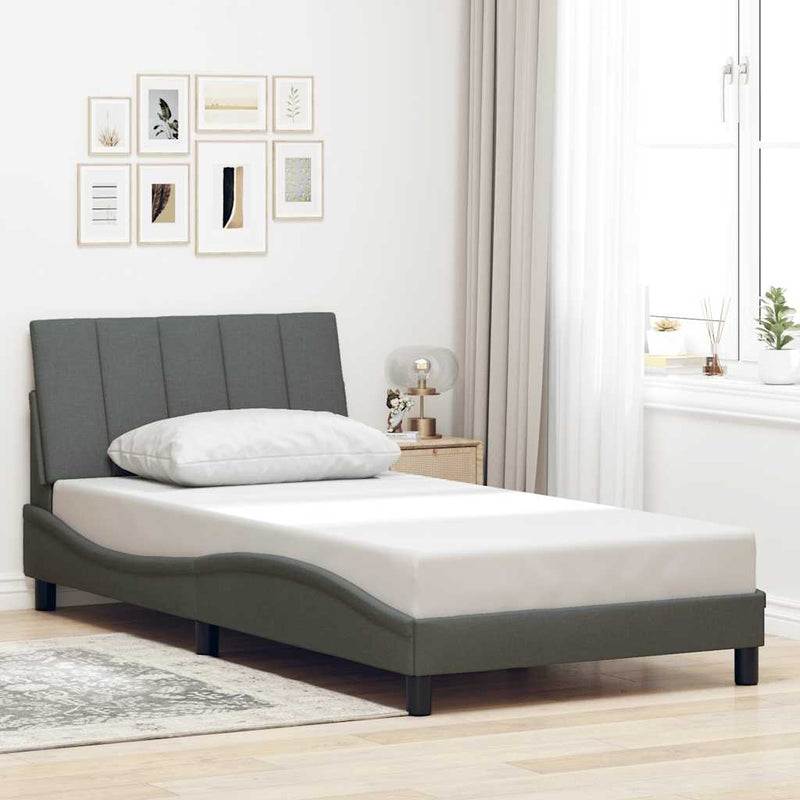 vidaXL sötétszürke szövet ágykeret matrac nélkül Hanko 100x200 cm