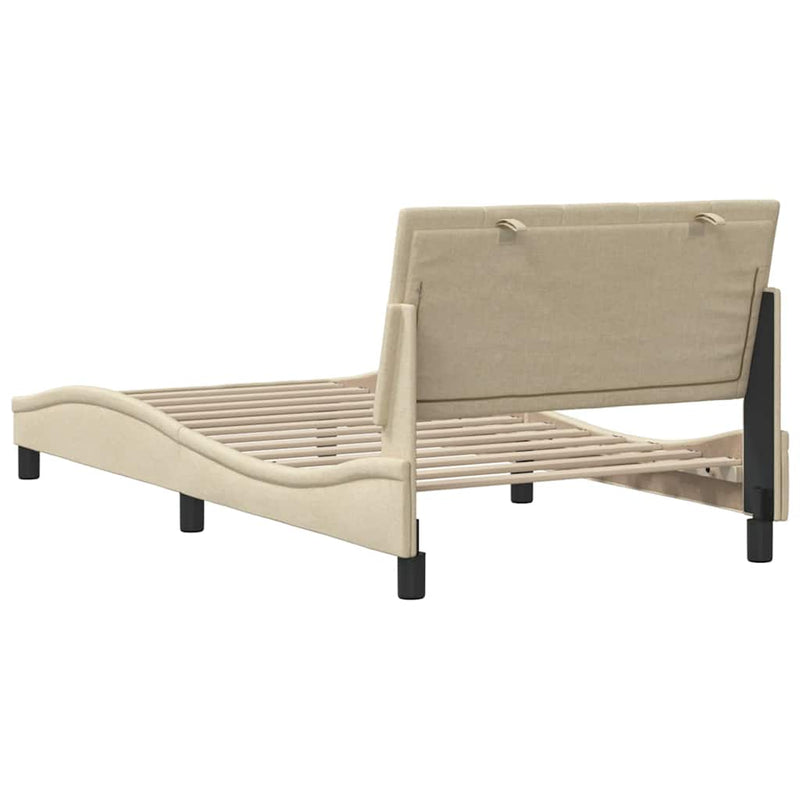 vidaXL krémszínű szövet ágykeret matrac nélkül Hanko 100x200 cm