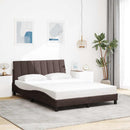 vidaXL sötétbarna szövet ágykeret matrac nélkül Hanko 120x200 cm