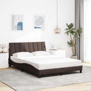 vidaXL sötétbarna szövet ágykeret matrac nélkül Hanko 140 x 200 cm