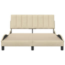 vidaXL krémszínű szövet ágykeret matrac nélkül Hanko 140 x 200 cm